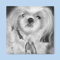 Silver bells puppy Magnet magnets