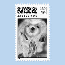 Silver bells puppy Postage stamps