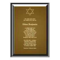 Silver Black and Gold Bar Mitzvah invitations