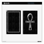 Silver & Black Gothic Ankh Black Kindle Skin