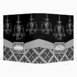Silver & Black Ornate Chandelier Wedding Binder