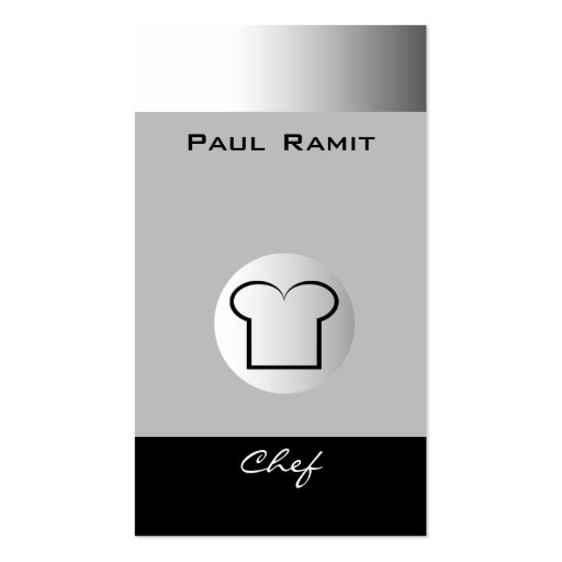 Silver Black White Business Card BW 12 Chef (front side)