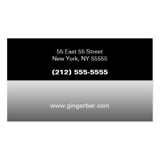 Silver Black White Business Card BW 3 Restaurant (back side)