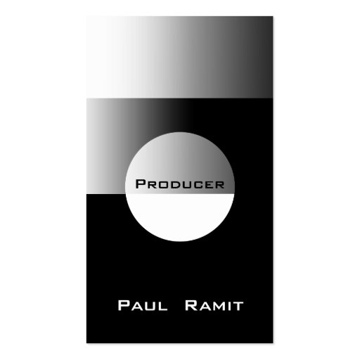 Silver Black White Business Card BW 9 Producer (front side)