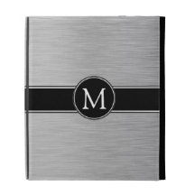 Silver, Black, White Monogram iPad Folio iPad Folio Case