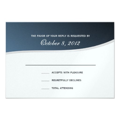 Silver Blue 3.5 x 5 Response Card Personalized Invitation