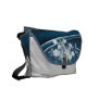 Silver Blue Daffodils Rickshaw Messenger Bags