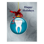 silver blue Dentist Holiday Cards postcards