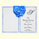 Silver Blue Floral Monogram Wedding Program Cover letterhead