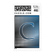 silver blue gradient C Monagram Postage stamps