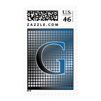 silver blue gradient G Monagram Postage stamps
