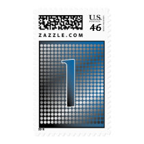 silver blue gradient I Monagram Postage stamps