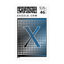 silver blue gradient X Monagram Postage stamps