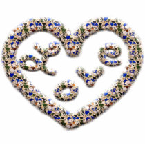 Silver-Blue Heart with Love photo sculptures