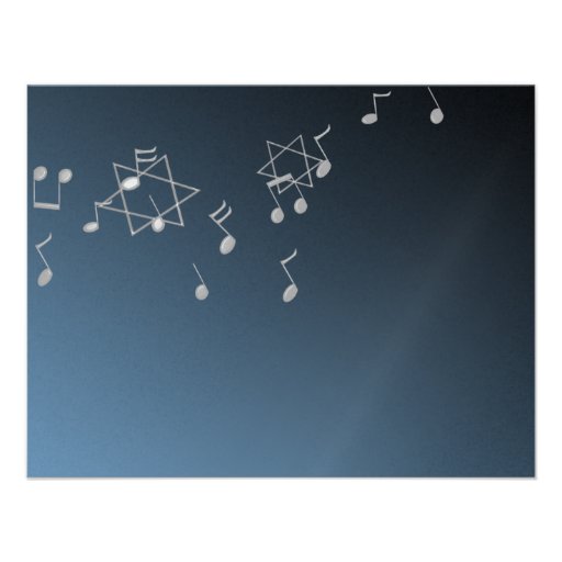 Silver Blue Music Response Card Custom Invite