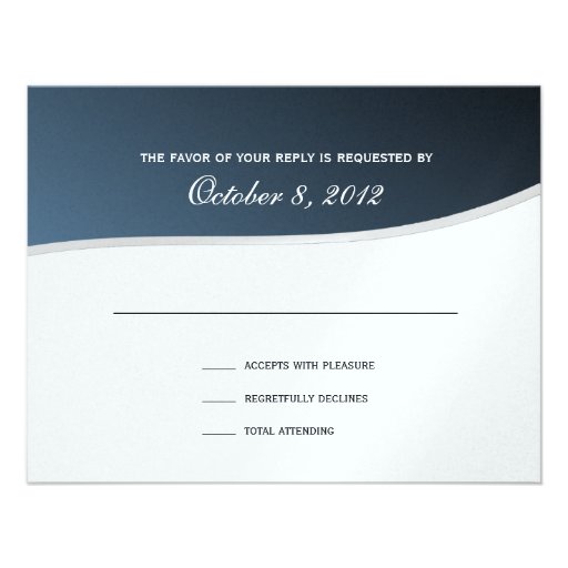Silver Blue Music Response Card Custom Invite