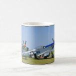 Silver & Blue, P51 Mustang, Side_WWII Planes Coffee Mug