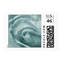 Silver Blue Rose Wedding Postage