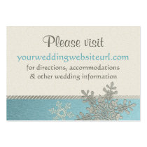 Silver Blue Snowflake Wedding Website Insert Card business cards