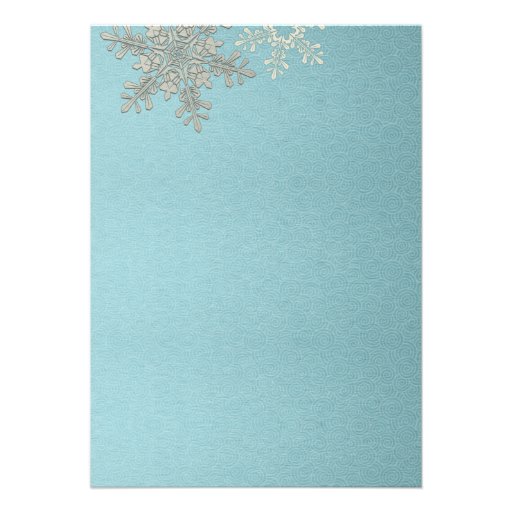 Silver Blue Snowflake Winter Wedding Invitation