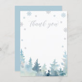 Silver Blue Winter Wonderland Thank You Card Zazzle