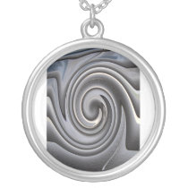 Silver Bone Swirl Pendant Necklace necklaces