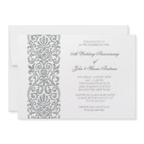Silver Border 25th Wedding Anniversary Party Personalized Invitation