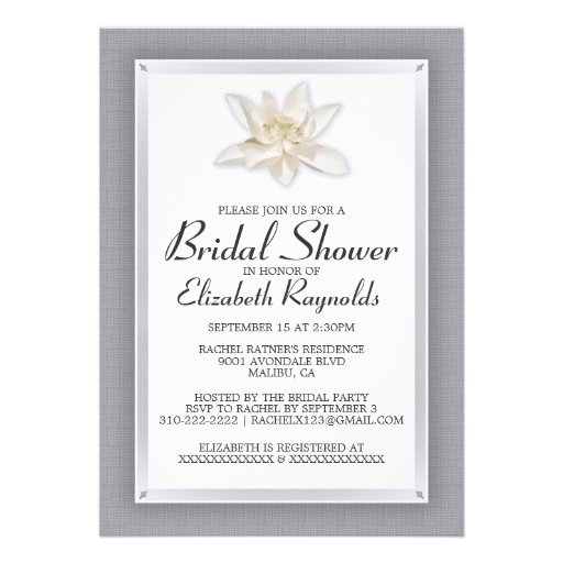 Silver Bridal Shower Invitations