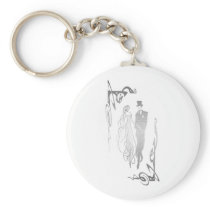 Silver Bride and Groom Art Key Chains