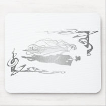 Silver Bride and Groom Art Mousepads
