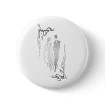 Silver Bride and Groom Art Pinback Button