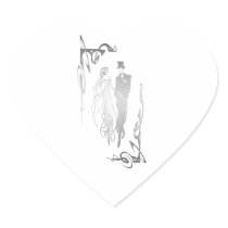 Silver Bride and Groom Art Stickers