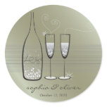 Silver Bubbles Celebration Thank You Label Sticker