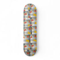 Silver butterflies skateboard