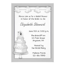 Silver Cake Invitation