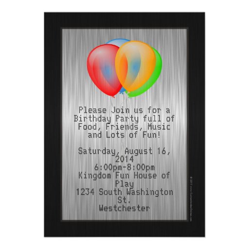 Silver Cell Phone Teen Birthday Party Invitation