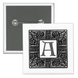 Silver Celtic "A" Monogram Button