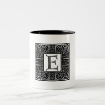 Silver Celtic "E" Monogram Mug