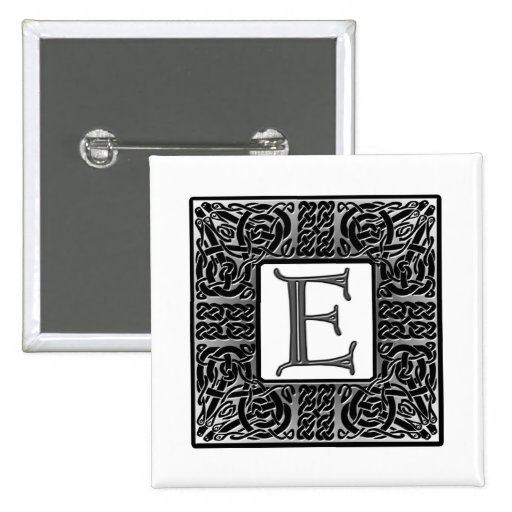 Silver Celtic "E" Monogram Pin