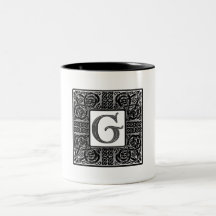 Silver Celtic "G" Monogram Coffee Mug