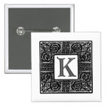 Silver Celtic "K" Monogram Pin