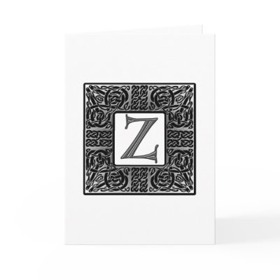 Silver Celtic "Z" Monogram Cards by CelticDreams