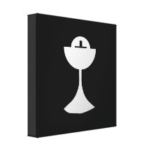 Silver Chalice and Host Canvas Print