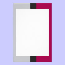 Silver Charcoal and Deep Cherry Border Stationery stationery