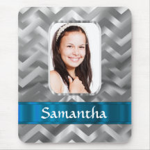 Silver chevron photo template mouse pads