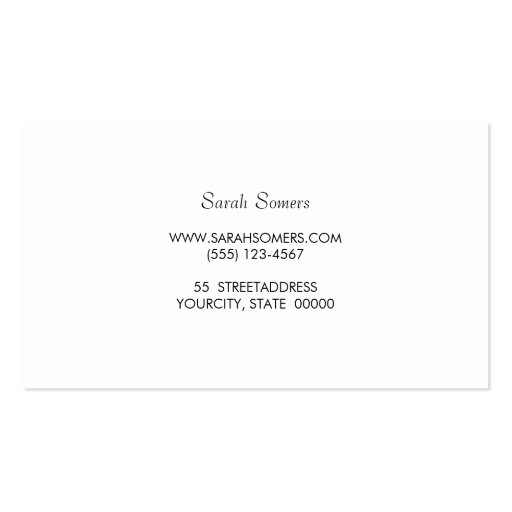 Silver Chic Black Linen Striped Makeup and Hair Business Cards (back side)