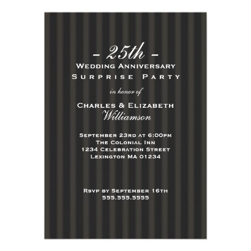Silver Chic Photo 25th Wedding Anniversary Party Personalized Announcements