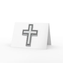 Silver Christian Cross/Easter Card