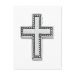 Silver Christian Cross/Easter Postcard