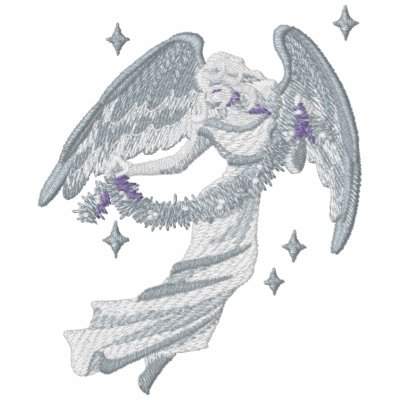 Silver Christmas Angel Embroidered Jacket by Embroidery4U